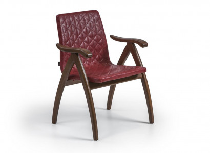 Modern Stuhl mit Armlehnen Leder Sitz Design Holz Stühle Esszimmer